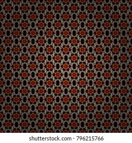 Stylized vector ornament. Beautiful abstract seamless pattern. Kaleidoscope geometric style in black, beige and gray colors. Texture with flowers for use in textile design or wrapping paper.