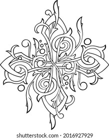 Diseño de cruz ornamental vectorial estilizado