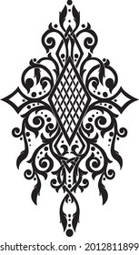 Stylized vector ornamental diamond design