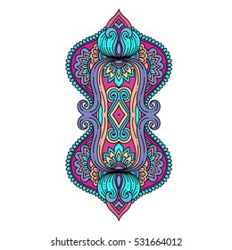 stylized Vector ornamental Lotus flower, ethnic art, patterned Indian paisley. Hand drawn illustration. Invitation element. Tattoo, astrology, alchemy, boho and magic symbol.