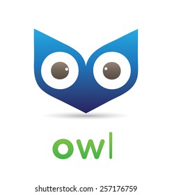 Stylized vector owl icon design