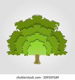 Stylized Vector Paper Tree