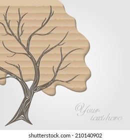 Stylized vector paper tree