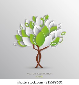 Stylized vector paper tree