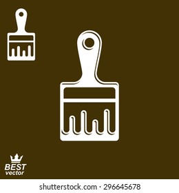 Stylized vector repair instrument Ã¢?? simple paint brush for whitewash, includes additional version. Industry tool, technical element.