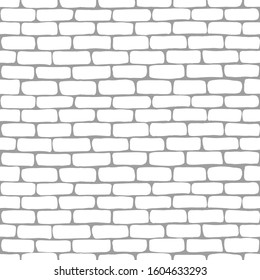 Stylized vector seamless white brick wall background. For backdrop, pack, presentation, layout, book cover, wrapping paper, scrapbooking, pattern, wallpaper, web page, apps and games design.