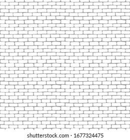 Stylized vector seamless white brick wall background. For backdrop, pack, presentation, layout, book cover, wrapping paper, scrapbooking, pattern, wallpaper, web page, apps and games design.