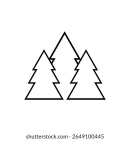 Stylized vector silhouette of pine trees in a clean, modern style. Great for nature-themed designs, outdoor visuals, or eco-friendly branding.