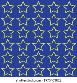 stylized vector with star pattern. yellow pattern and blue background