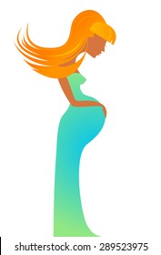 Stylized vector symbol of a pregnant woman.