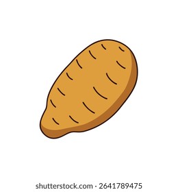 a stylized vector taro root with no texture smoot