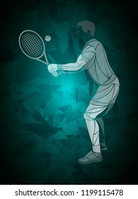 Stylized vector tennis player