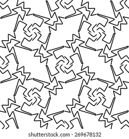 Stylized vector texture. Seamless vector. Repeating geometric tiles with grid.