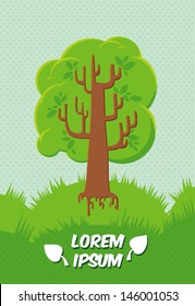 Stylized vector tree. Abstract vector tree on white background. symbol of nature. drawing for ecology leaflet 
