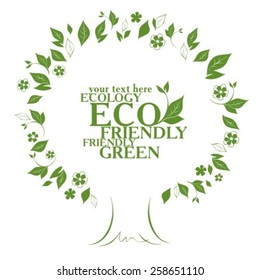 Stylized vector tree with copy space