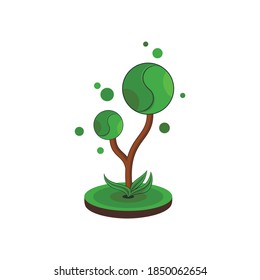 Stylized vector tree. Vector illustration. Tree icon.