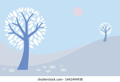 Stylized vector tree  , vector illustration.vector flat tree Icon