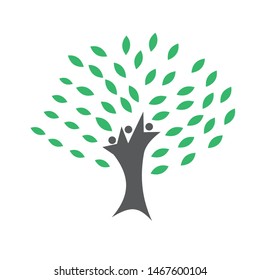 Stylized vector tree isolated on white background. Perfect for logotype. Vector illustration