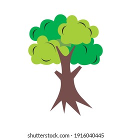 Stylized vector tree isolated on white background. Perfect for logotype. Vector illustration