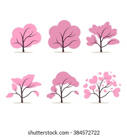 Stylized vector tree set tree vector