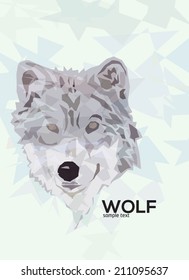 Stylized vector wolf poster