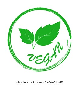 Stylized VEGAN lettering for banners, t-shirts, stickers and theme design, isolated on a white background