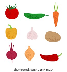 stylized vegetables set