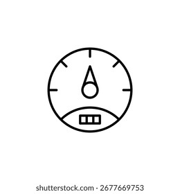 Stylized Vehicle Speedometer Indicating Performance Level With Clean White Display
