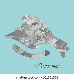 Stylized Venice Map.Vector illustration background.