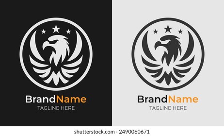 A stylized version of an angry eagle, this logo is both simple and striking. It’s perfect for businesses needing a memorable and authoritative emblem