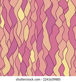Stylized vertical waves seamless vector pattern, desert colors