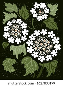 Stylized Viburnum opulus (guelder rose).
Vector image.