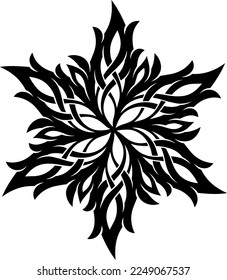 Stylized Victorian Gothic ornament. Designed circular symmetry ornamental elements