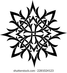 Stylized Victorian Gothic ornament. Tattoo, ornamental design element, for mehndi, stencil type