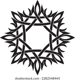 Stylized Victorian Gothic ornament. Tattoo, ornamental design element, for mehndi, stencil type