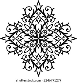 Stylized victorian gothic ornamental cross. Tattoo, design element