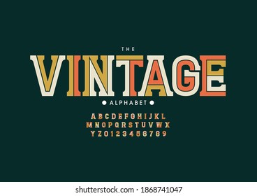 Stylized vintage alphabet font vector