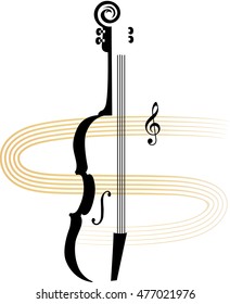 Stylized violin, concert announcement