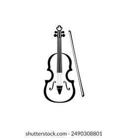 Stylized violin icon logo vector.