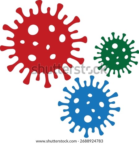 Stylized virus outline logo symbolizing corona and microbiological awareness.