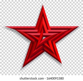 Stylized volumetric spiral star on a transparent background