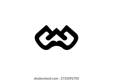 Logotipo estilizado del monograma de W o M: diseño geométrico audaz para la marca, la identidad y el impacto visual