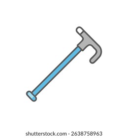 Stylized walking stick illustration on solid White Background design