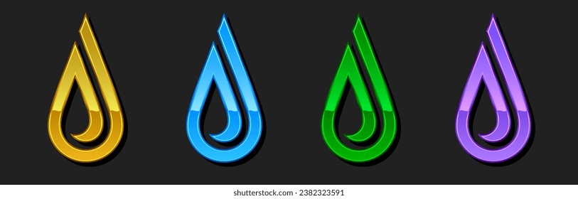 Stylized water drop abstract vector template design emblem logo, Ecology, Business technology universal idea, Vector illustration