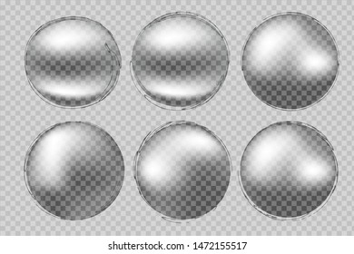 Stylized Water Drops Set On Transparent Background Vector Illustration