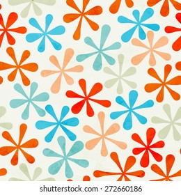 Stylized  watercolor flower seamless pattern