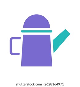 Stylized Watering Can Depiction with Minimalist Form and Playful Color Palette