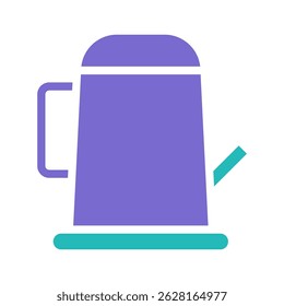 Stylized watering can illustration with pastel color scheme and simple form