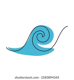 Stylized wave illustration representing ocean beauty and tranquility in vibrant colors