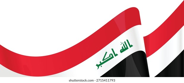 Onda estilizada de la bandera iraquí, con sus colores y diseño distintivos.